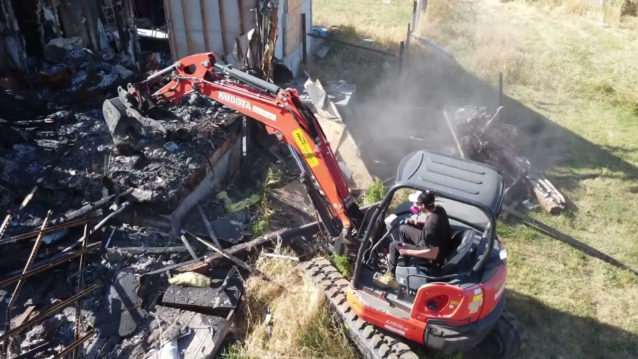 Video thumbnail: Burnt Home Demolition in Newcastle California